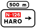 S-220 Advance signalling, with side panel, in
    conventional road or multilane road
    towards conventional road or multilane
    road