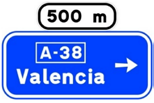 S-222 Advance signalling, with side sign, on
    conventional road or multilane road
    towards motorway or dual carriageway