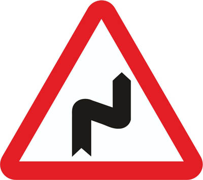 P-14b Dangerous curves to the right