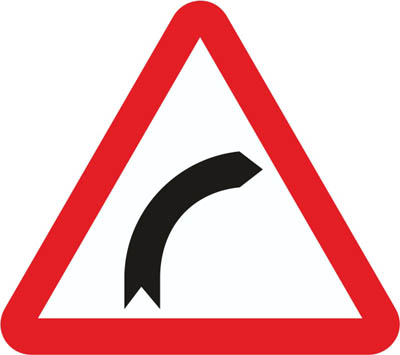 P-13a Dangerous curve to the right